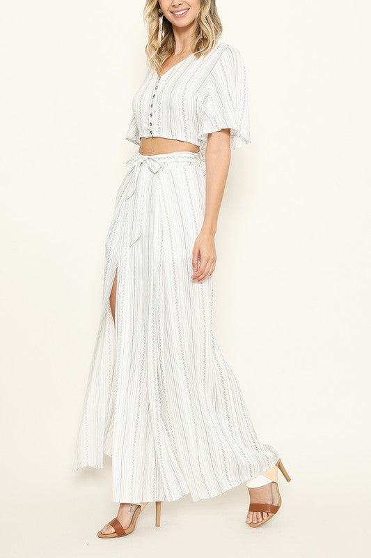 Summer Striped Button Down Multi-Color Top