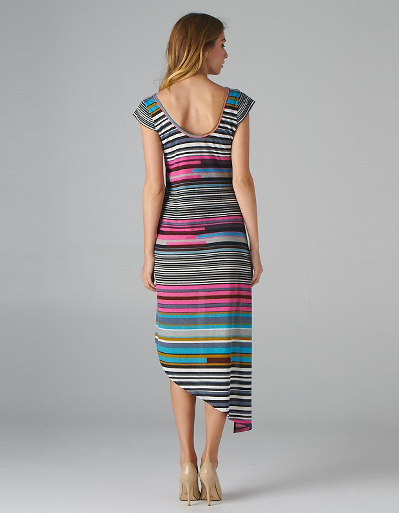 Multi-Color High Low Maxi Dress