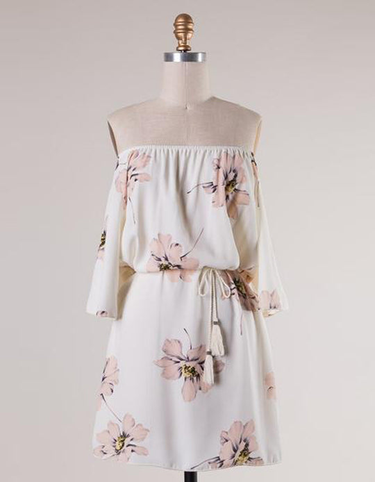 Off Shoulder Floral Summer Dress