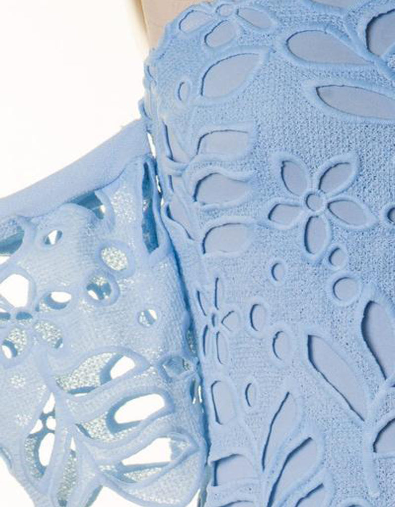 Off Shoulder Light Blue Lace Bodycon Dress EDITE MODE Off Shoulder Light Blue Lace Bodycon Dress EDITE MODE