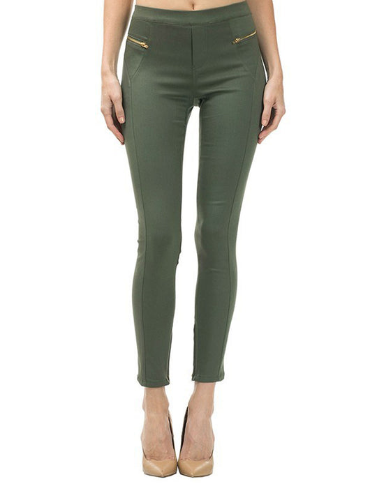 Olive Green Zipper Pants