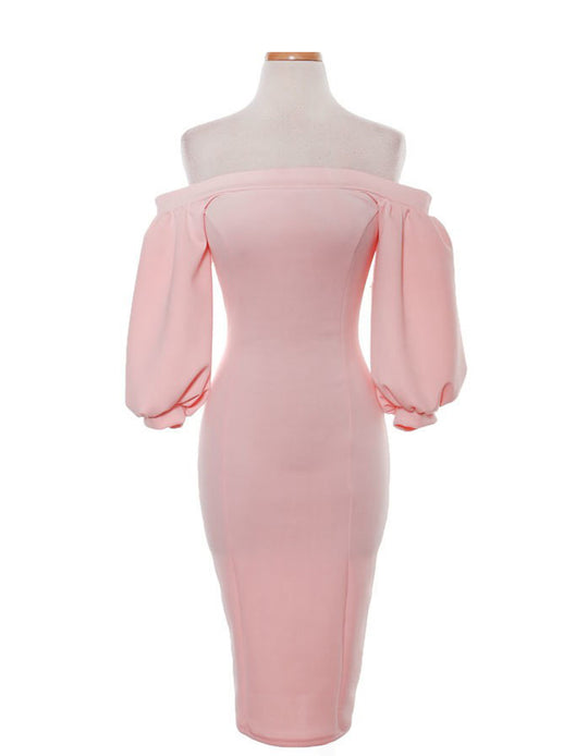 Pink Bloom Off The Shoulder Dress