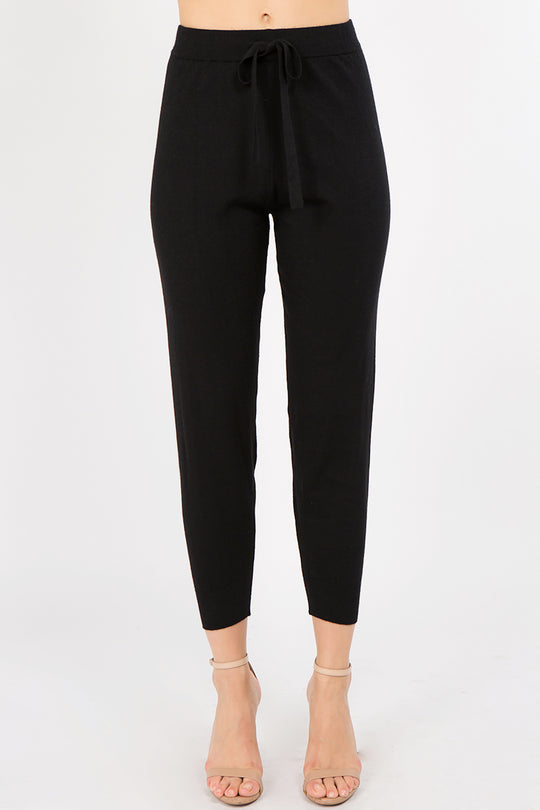 Fashion White Side Striped Detailed Jogging Black Pants