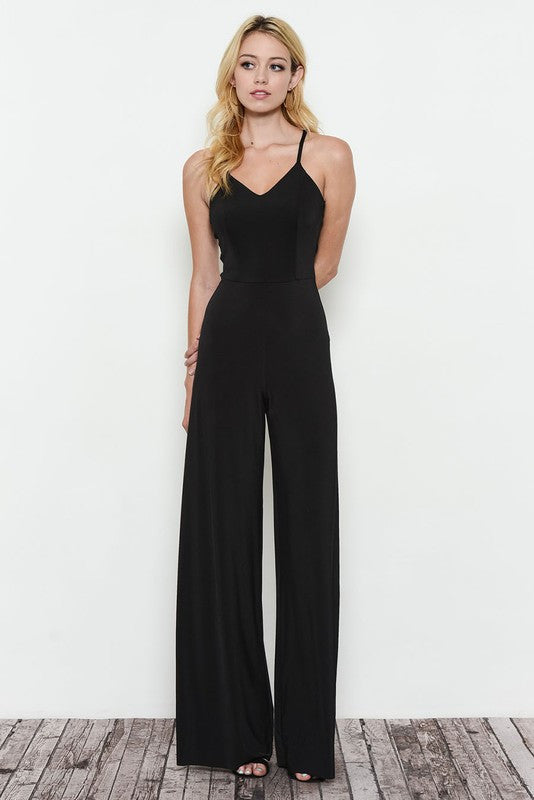 Fashion Cut Out Black Jumpsuit