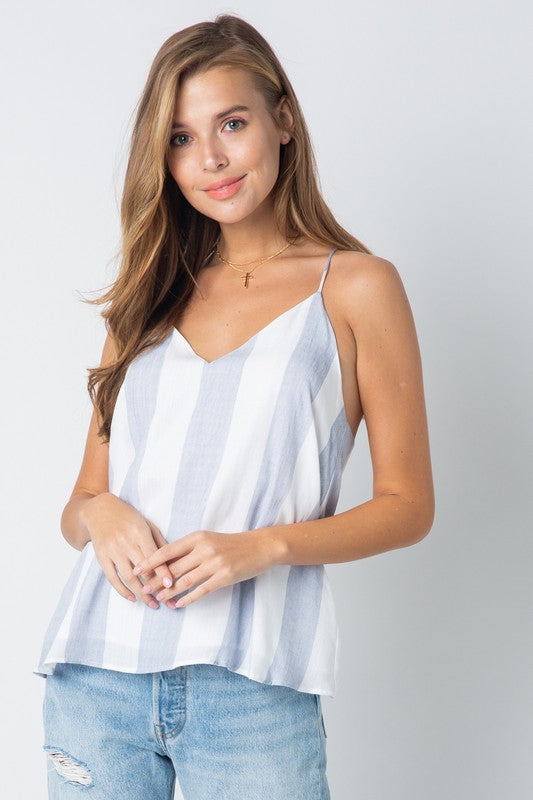 Casual Blue Marine Strap Top