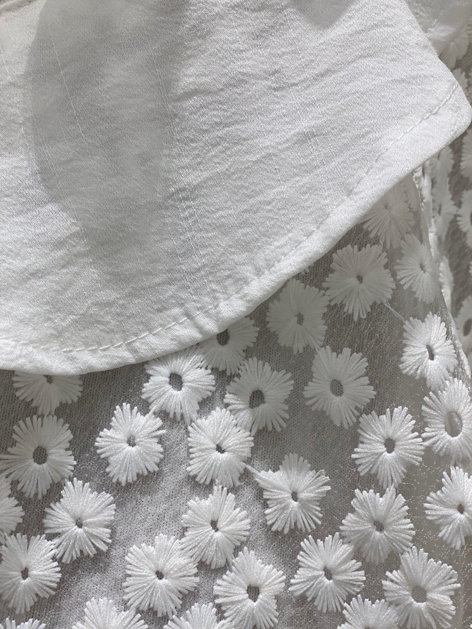 Elegant Strap Summer White Lace Floral Detailed Cross Ruffle V-Neck Dress