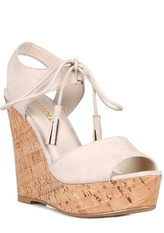 Summer Elegant Beige Wedge with Tassel