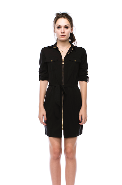 Fashion Black Shirt Dress