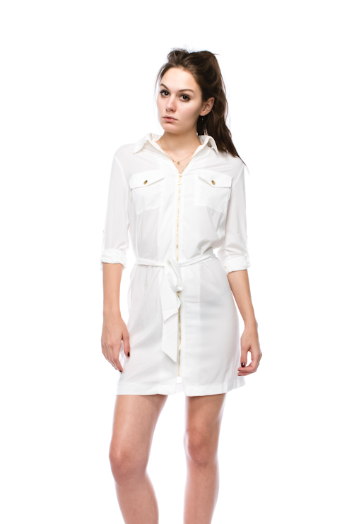 Fashion White Shirt Dress