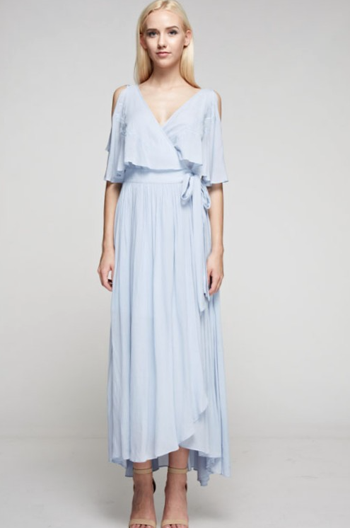 Blue Butterfly Elegant Maxi Dress