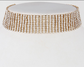 Elegant Sparkle Gold Choker Necklace