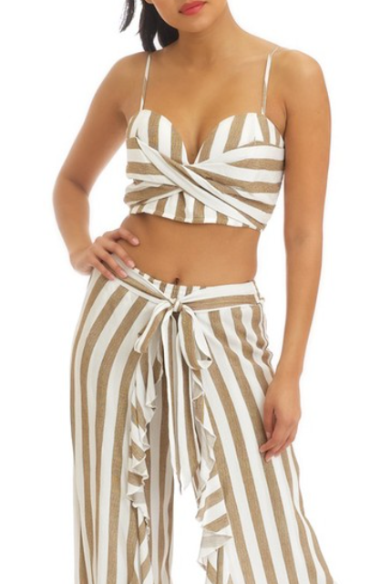 Fashion Summer Beige Marine Knot Strap Top