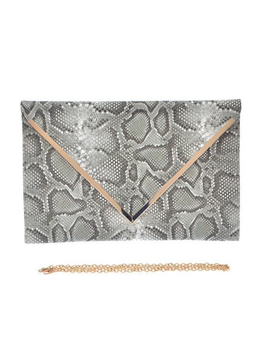 Snake Skin Enveloppe Clutch