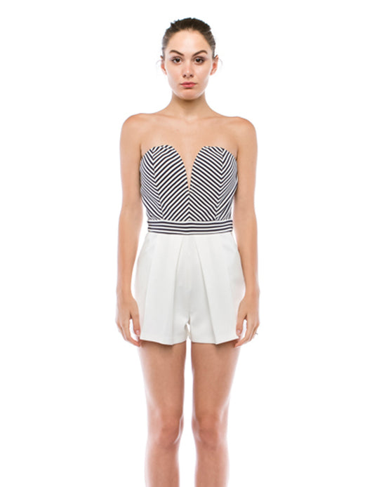 Stripe Black & White Romper