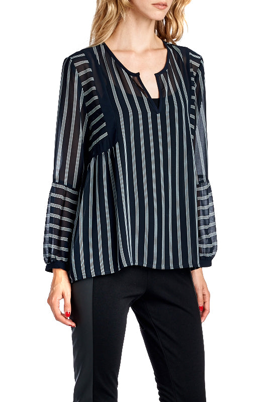 Fashion Navy Striped Blouse