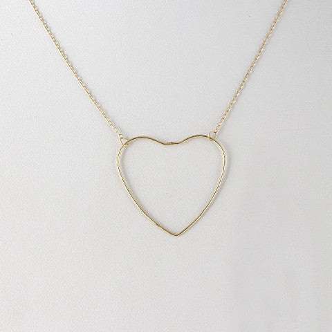 Fashion Heart Pendant Gold Necklace