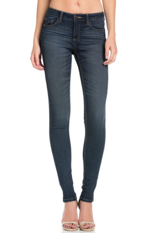 Skinny Jean with Dark Blue Denim Wash