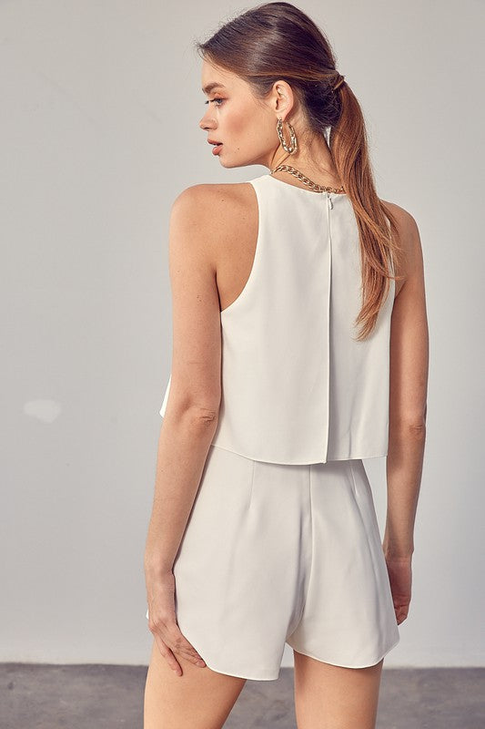 Fashion White Layered Ruffle Romper – EDITE MODE