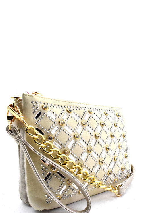 Fashion Crystal Glamour Champagne Mini Bag