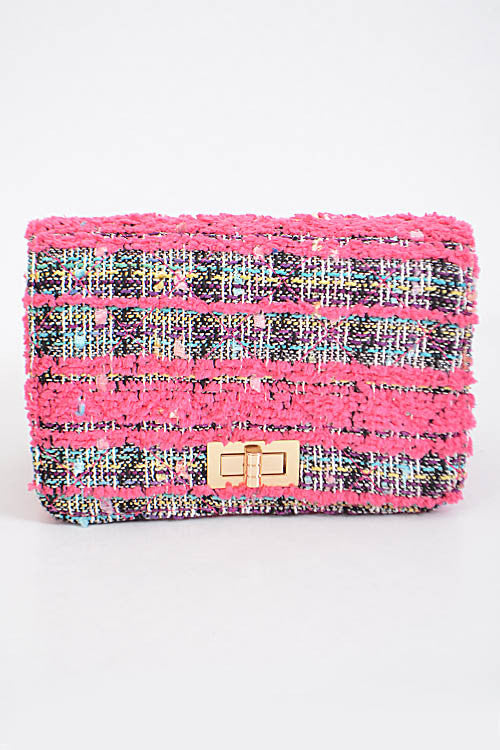 Fashion Fuschia Handbag with Stitched Detail