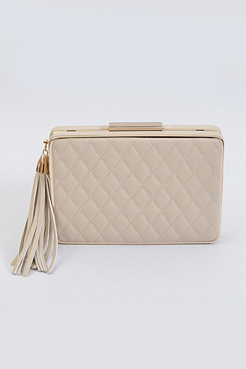 Fashion Quilted Beige Clutch