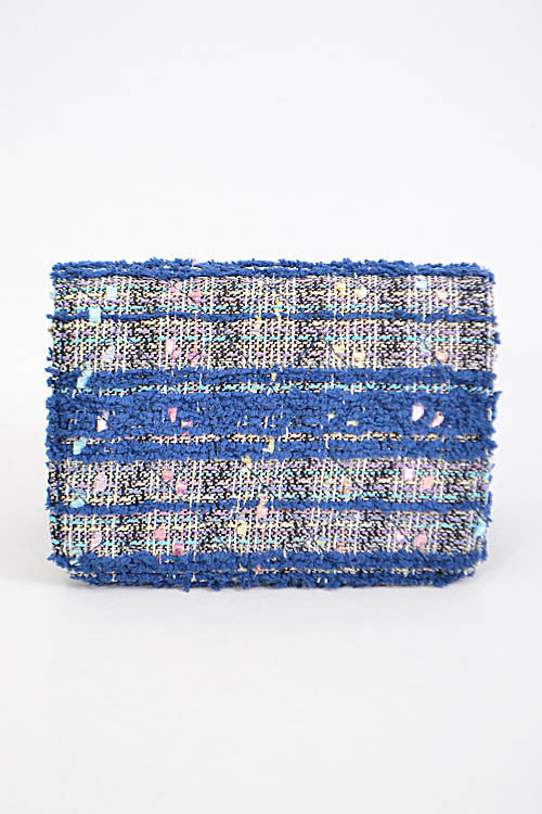 Fashion Blue Handbag with Stitched Detail