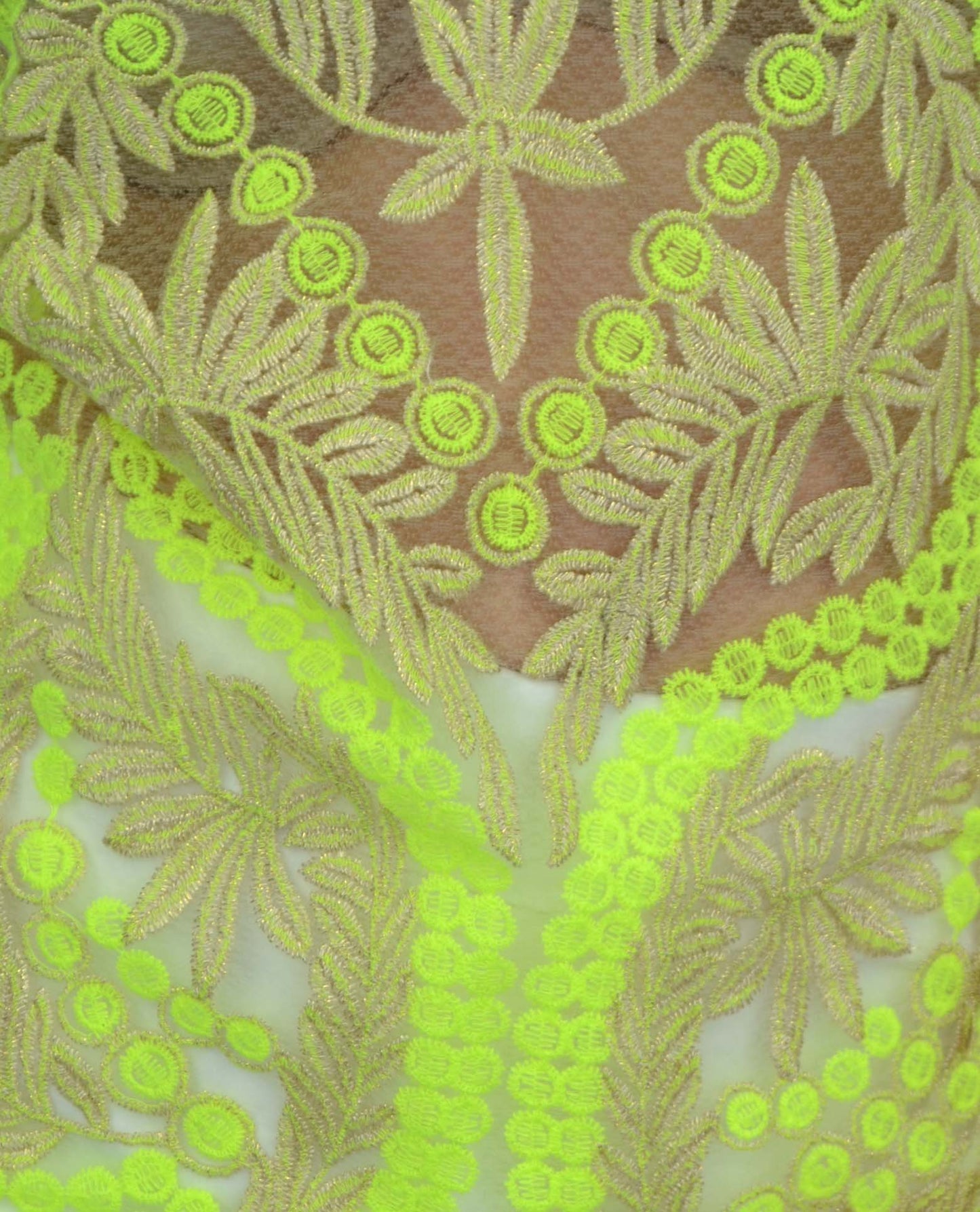 Yellow Green Sheer Floral Crochet Tank