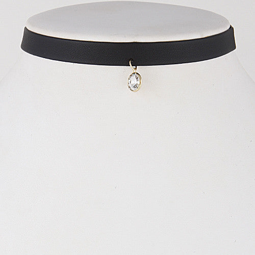 Fashion Gold Black Choker with Rhinestone