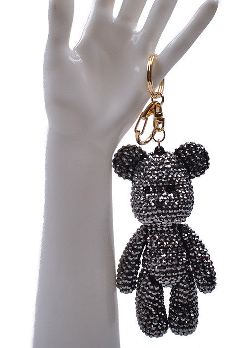 Mini Bear Black Crystal Key Chain