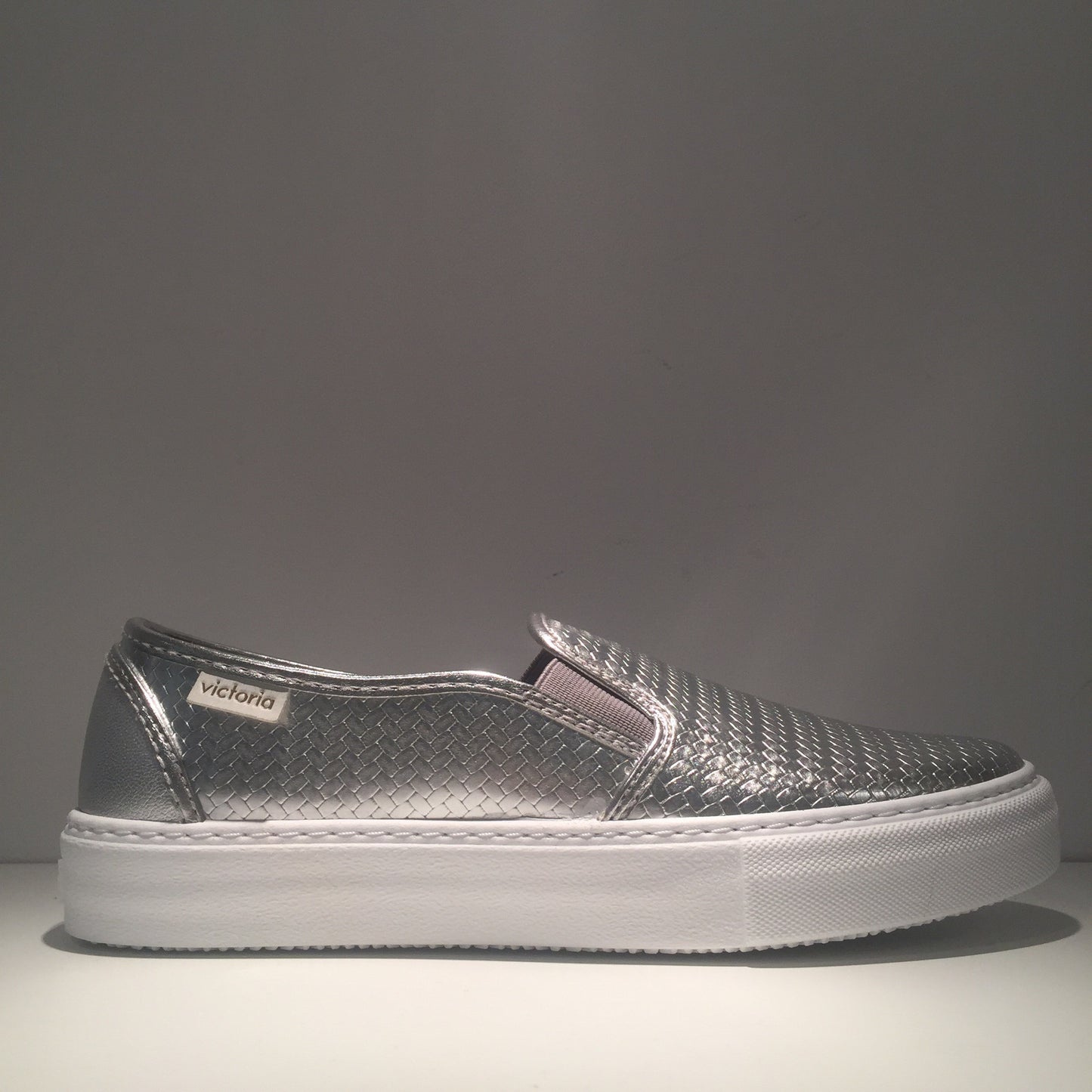 Fashion Silver Metallic Slip On Sneaker