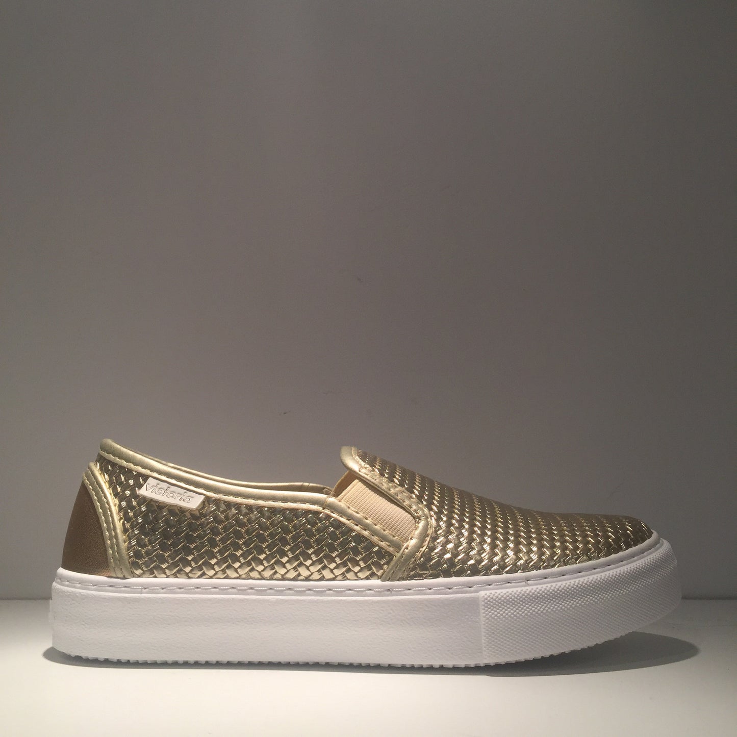 Fashion Gold Metallic Slip On Sneaker